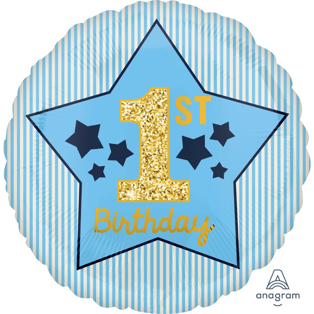 18'' BLUE & GOLD 1ST BIRTHDAY BOY FOIL