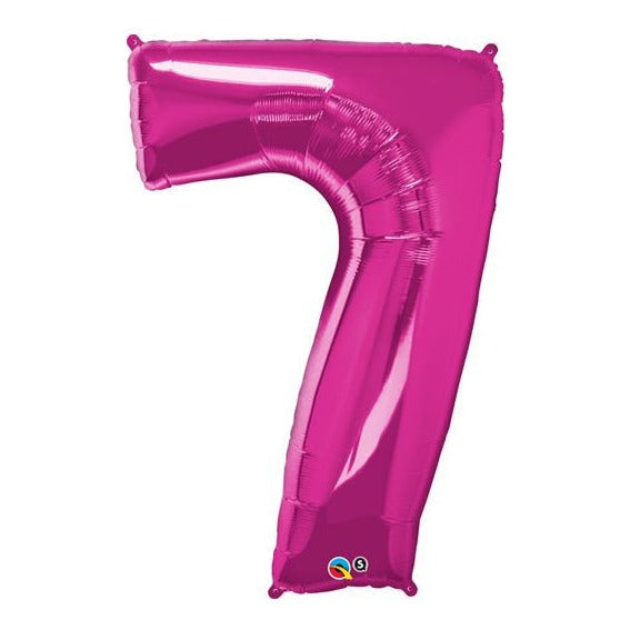 34'' SHAPE FOIL NUMBER 7 - MAGENTA (QUALATEX)