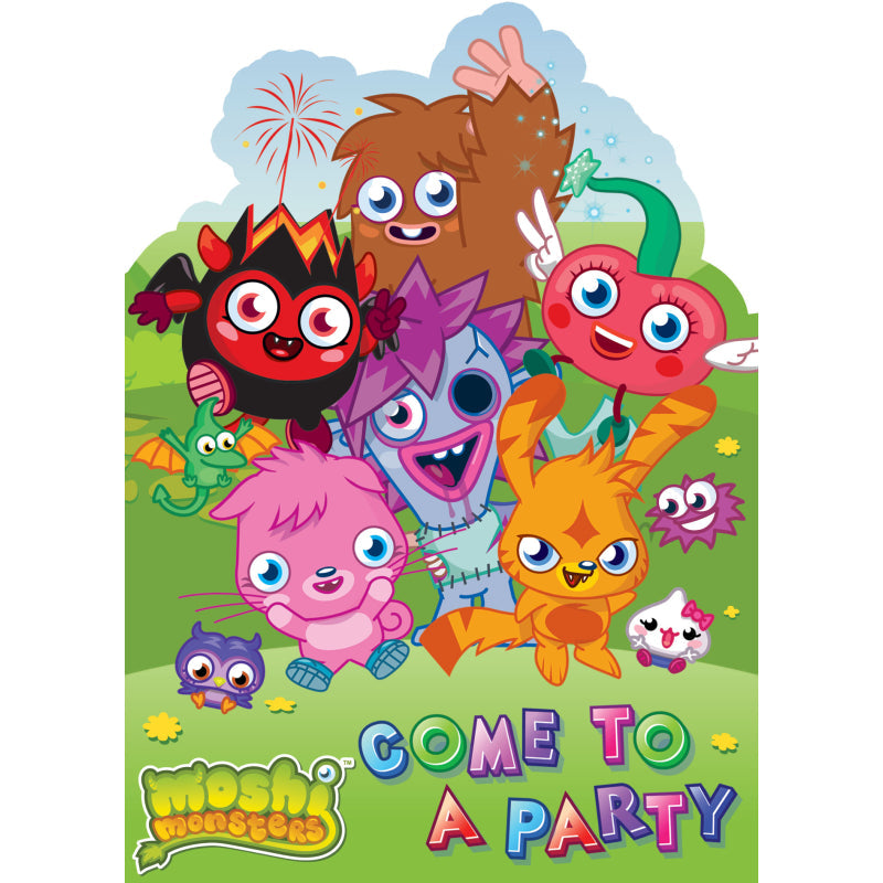 MOSHI MONSTERS INVITES & ENVELOPES 6PK