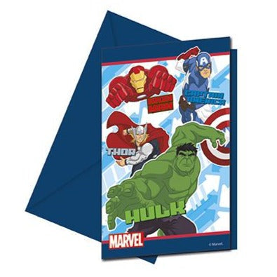 AVENGERS ASSEMBLE INVITES 6PK