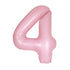 Matte Lovely Pink Number 4 Shaped Foil Balloon 34''