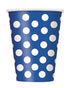 Royal Blue Polka Dot Paper Party Cups 6pk