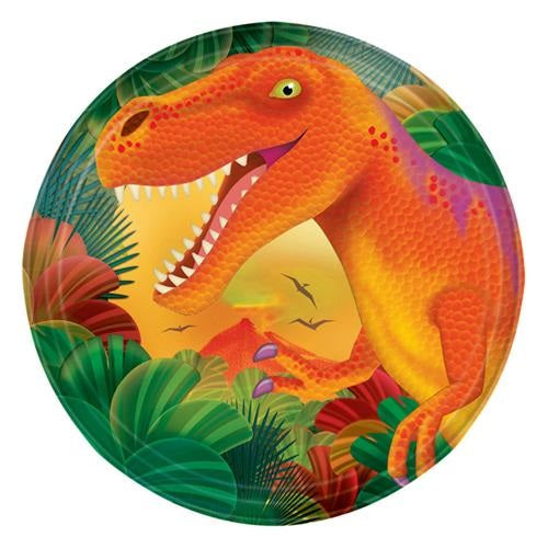 PLATE 17.7CM MET PREHISTORIC PARTY 8PK