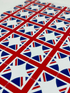 Union Jack Stickers 35 per sheet greaf for loot bags, sweet cane candy bags 37mm
