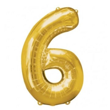 34'' SHAPE FOIL NUMBER 6 - GOLD (ANAGRAM)