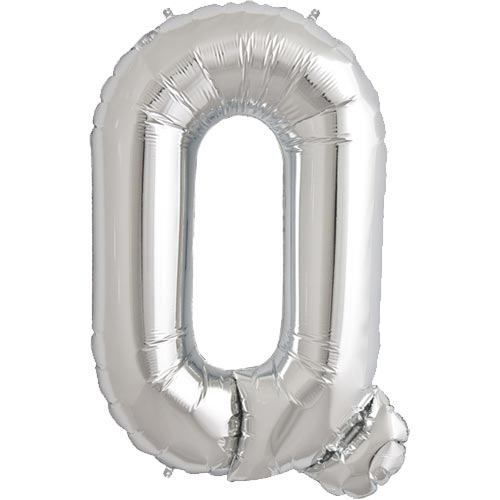 34'' SUPER SHAPE FOIL LETTER Q - SILVER