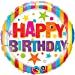 18'' STRIPES & STARS HAPPY BIRTHDAY FOIL