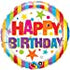 18'' STRIPES & STARS HAPPY BIRTHDAY FOIL