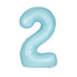 Matte Powder Blue Number 2 Shaped Foil Balloon 34''