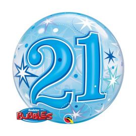 22'' BUBBLE 21 BLUE STARBURST SPARKLE