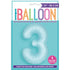 Matte Powder Blue Number 3 Shaped Foil Balloon 34''